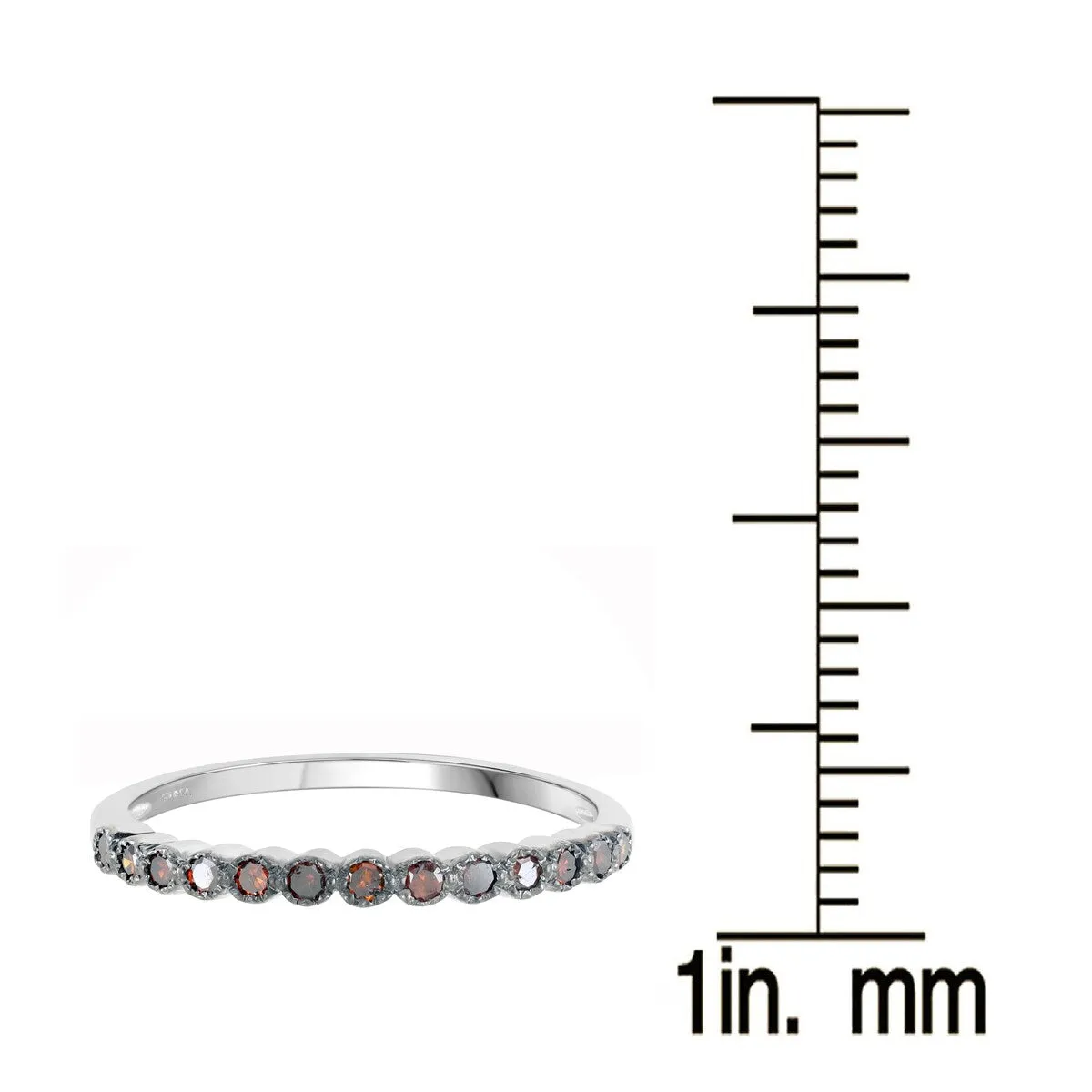 Sterling Silver with Natural Red Diamond Band Ring sold by Zulily product image thumbnail 3