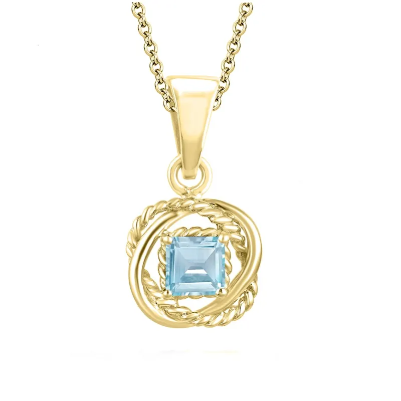 V3 Jewelry 0.90ct Natural Aquamarine Gold Over Sterling Silver Twisted Wire Pendant sold by Zulily