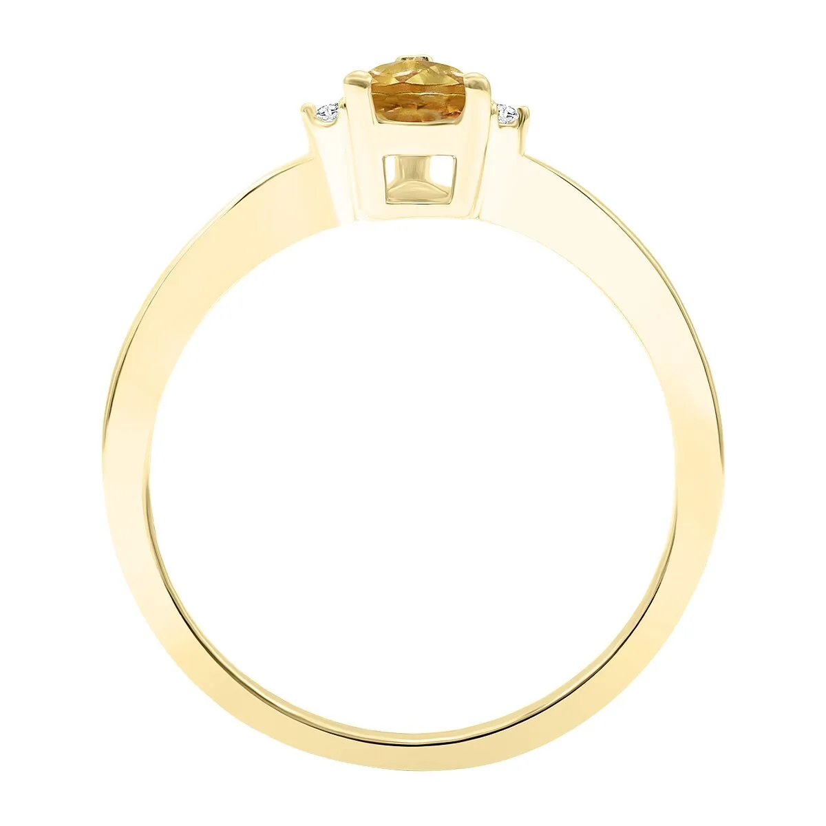 Women's Pear Shaped Citrine and Diamond Classic Band in 10K Yellow Gold sold by Zulily product image thumbnail 2