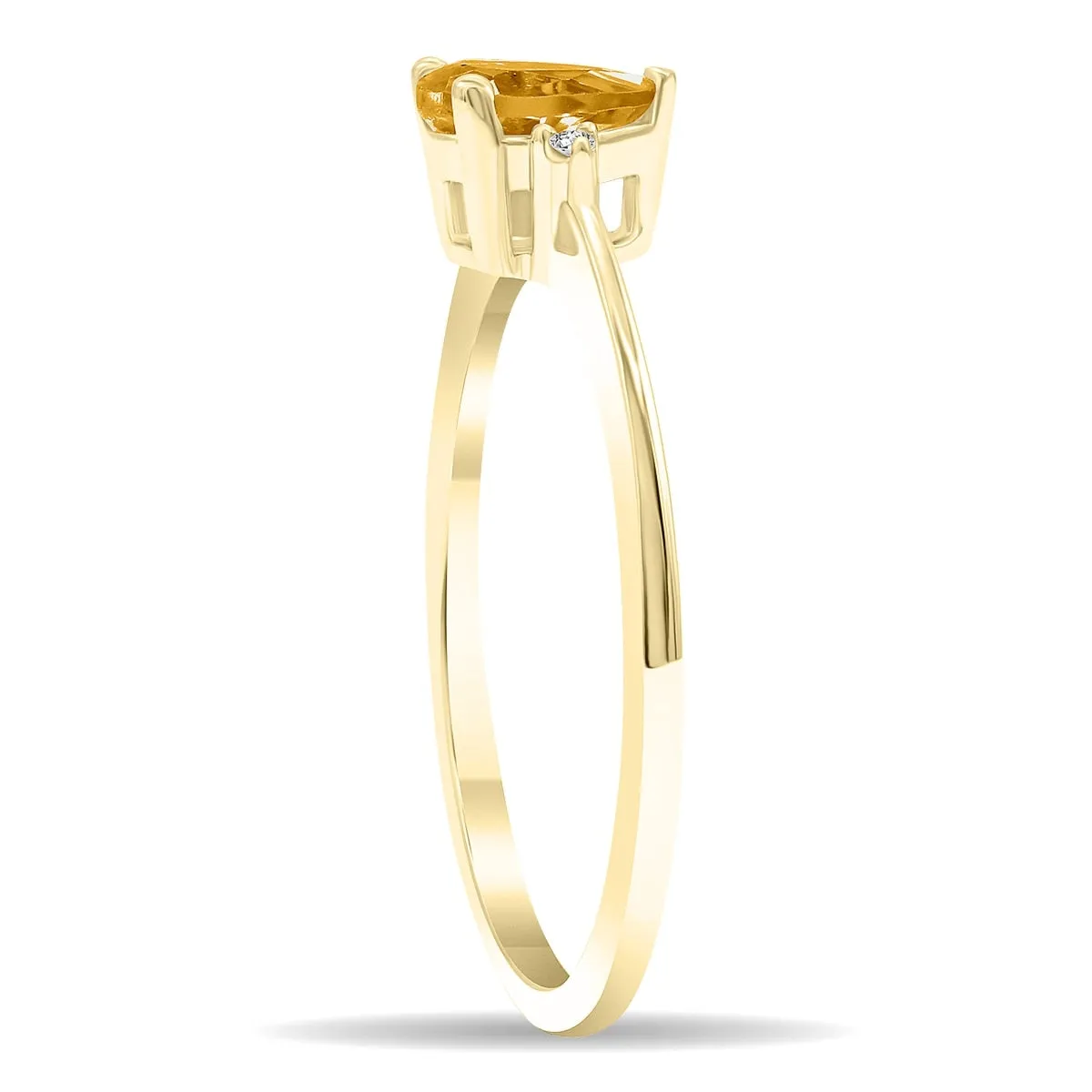 Women's Pear Shaped Citrine and Diamond Classic Band in 10K Yellow Gold sold by Zulily product image thumbnail 3
