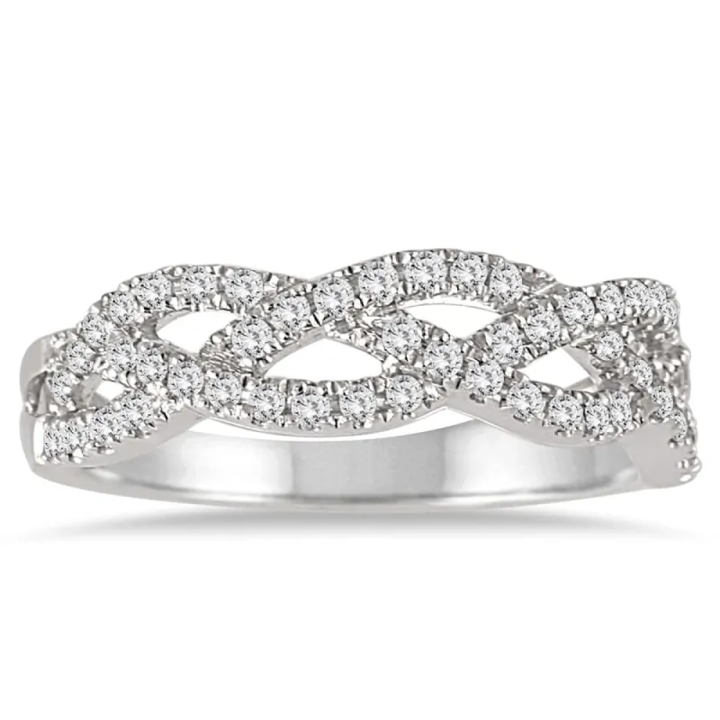 1/4 Carat TW Diamond Twist Band in 14K White Gold sold by Zulily