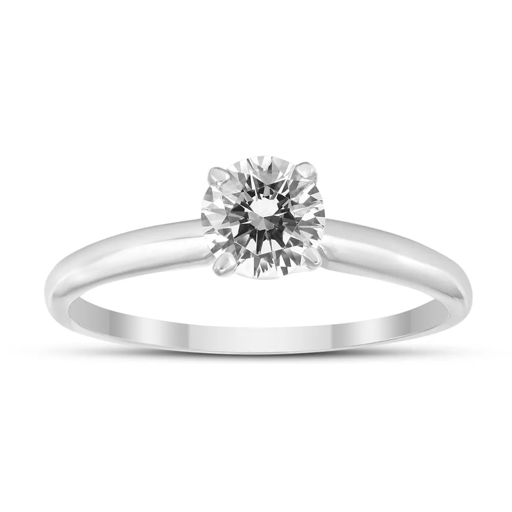 1/3 Carat Round Diamond Solitaire Ring in 14K White Gold sold by Zulily product image thumbnail 2