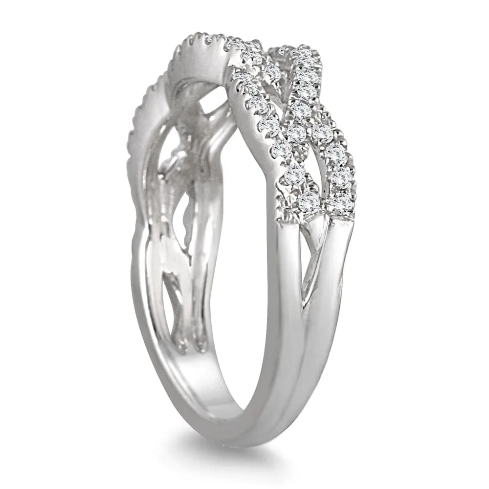 1/4 Carat TW Diamond Twist Band in 14K White Gold sold by Zulily product image thumbnail 2