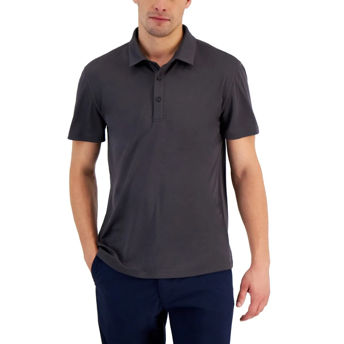 ID Ideology Men's Interlock Performance Polo Shirt Gray Size Medium sold by Zulily