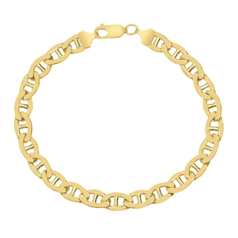 14K Yellow Gold Filled 7.4MM Mariner Link Chain Bracelet with Lobster Clasp sold by Zulily