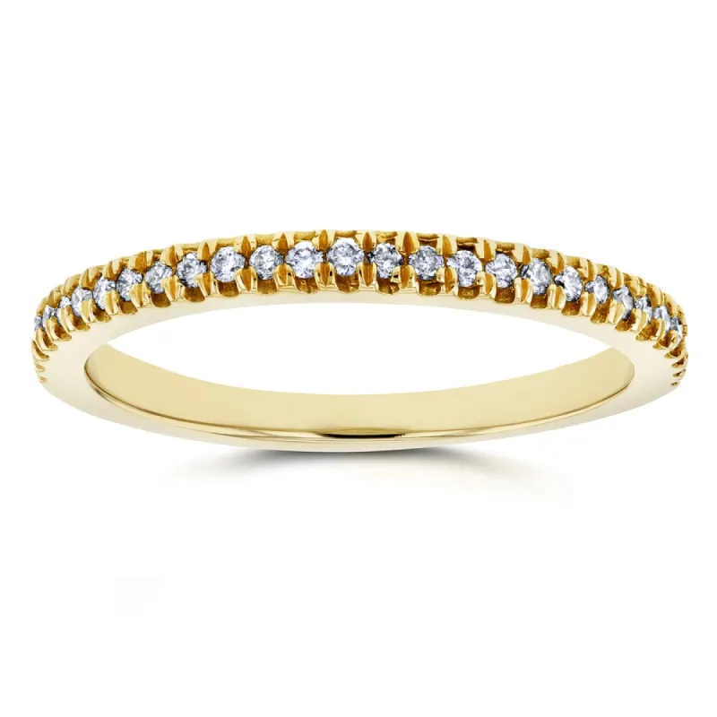 Annello by Kobelli 14k Yellow Gold 1/6ct TDW Diamond Split Prong Wedding Ring sold by Zulily