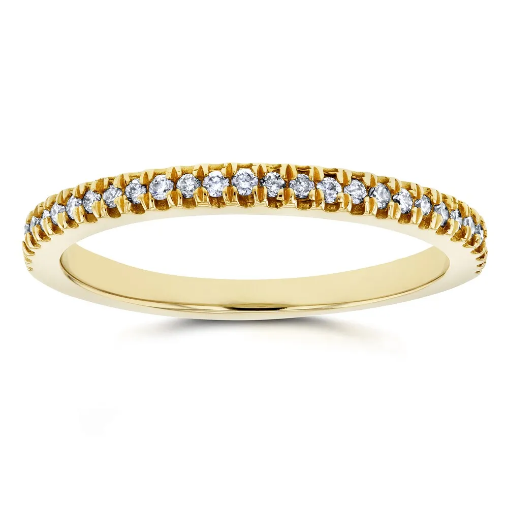 Annello by Kobelli 14k Yellow Gold 1/6ct TDW Diamond Split Prong Wedding Ring sold by Zulily
