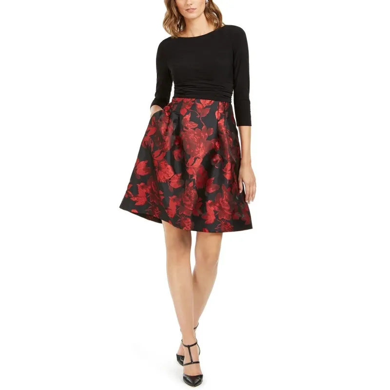Jessica Howard Women's Pleated-Skirt Fit & Flare Dress Charcoal Size 16 sold by Zulily