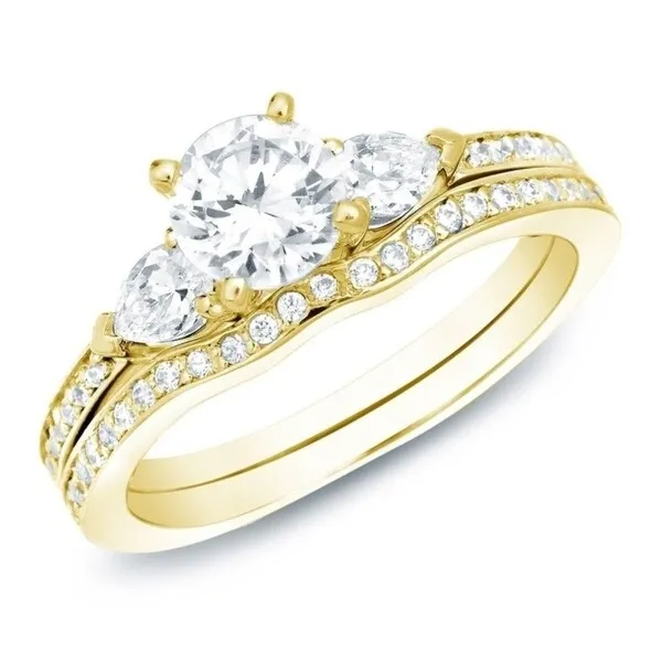 Auriya 14k Gold 1 carat TW 3-Stone Diamond Engagement Ring Set sold by Zulily product image thumbnail 2