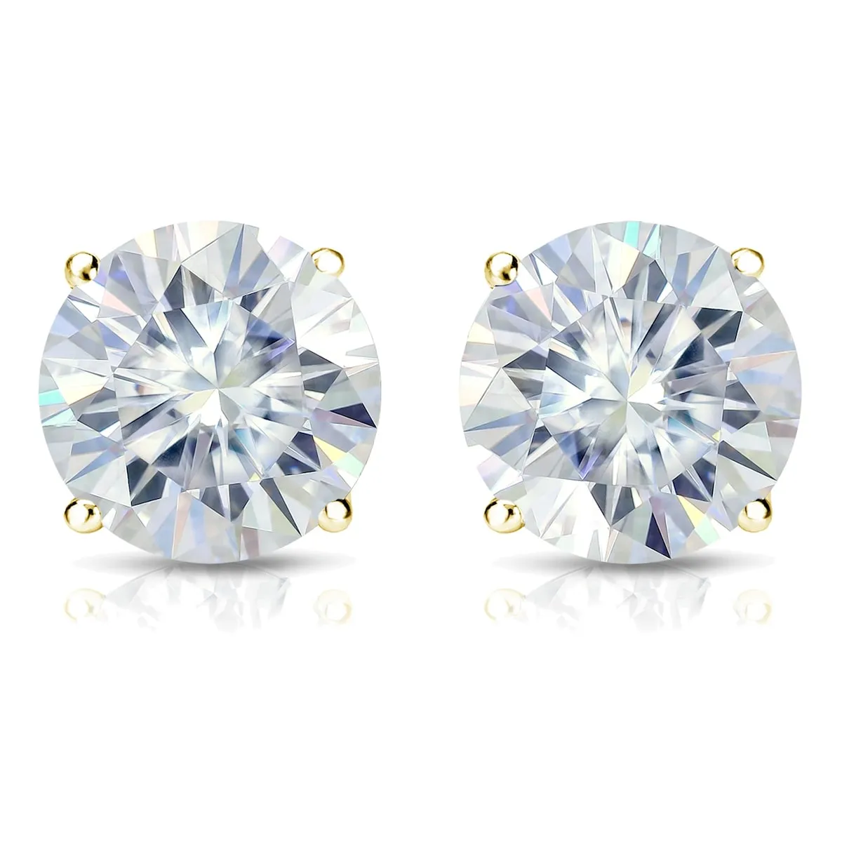 Auriya 3 1/2ctw Round Moissanite Stud Earrings 14k Gold 4-Prong Basket - 7.8 mm sold by Zulily product image thumbnail 5