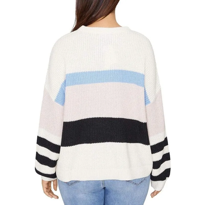 Sanctuary Women's Playful Striped Sweater Moonstone/Light Blue/Light Pearl/Black White Size Large sold by Zulily product image thumbnail 2