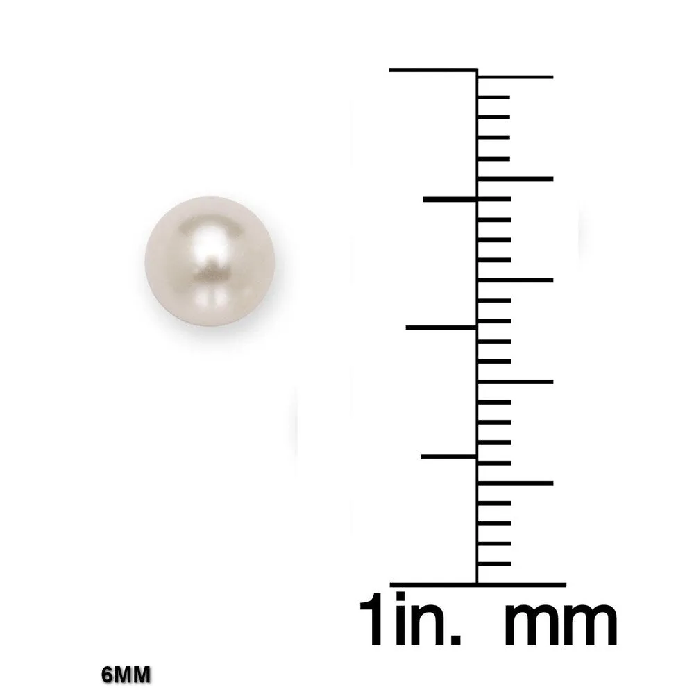 Curata 14k White Gold 3-8mm Freshwater Cultured Pearl Stud Screw Back Earrings sold by Zulily product image thumbnail 2