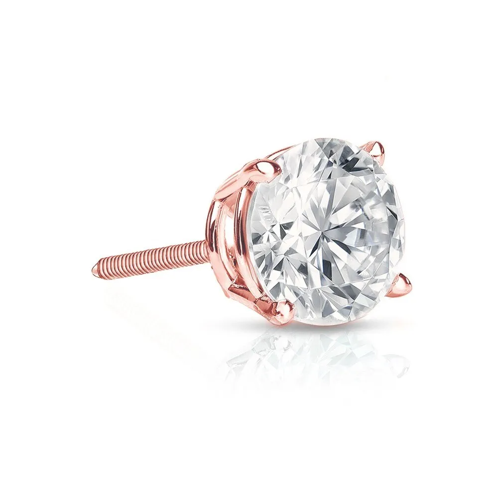 Auriya 14k Gold 3/4ct TDW Round SINGLE STUD (1) Diamond Earring sold by Zulily product image thumbnail 3