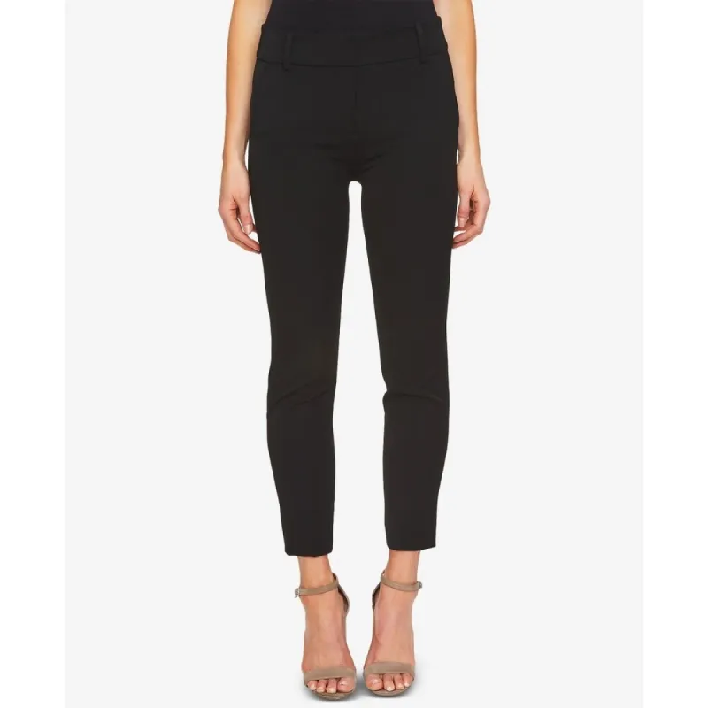 CeCe Women's Twill Straight Leg Pants Black Size 4 sold by Zulily