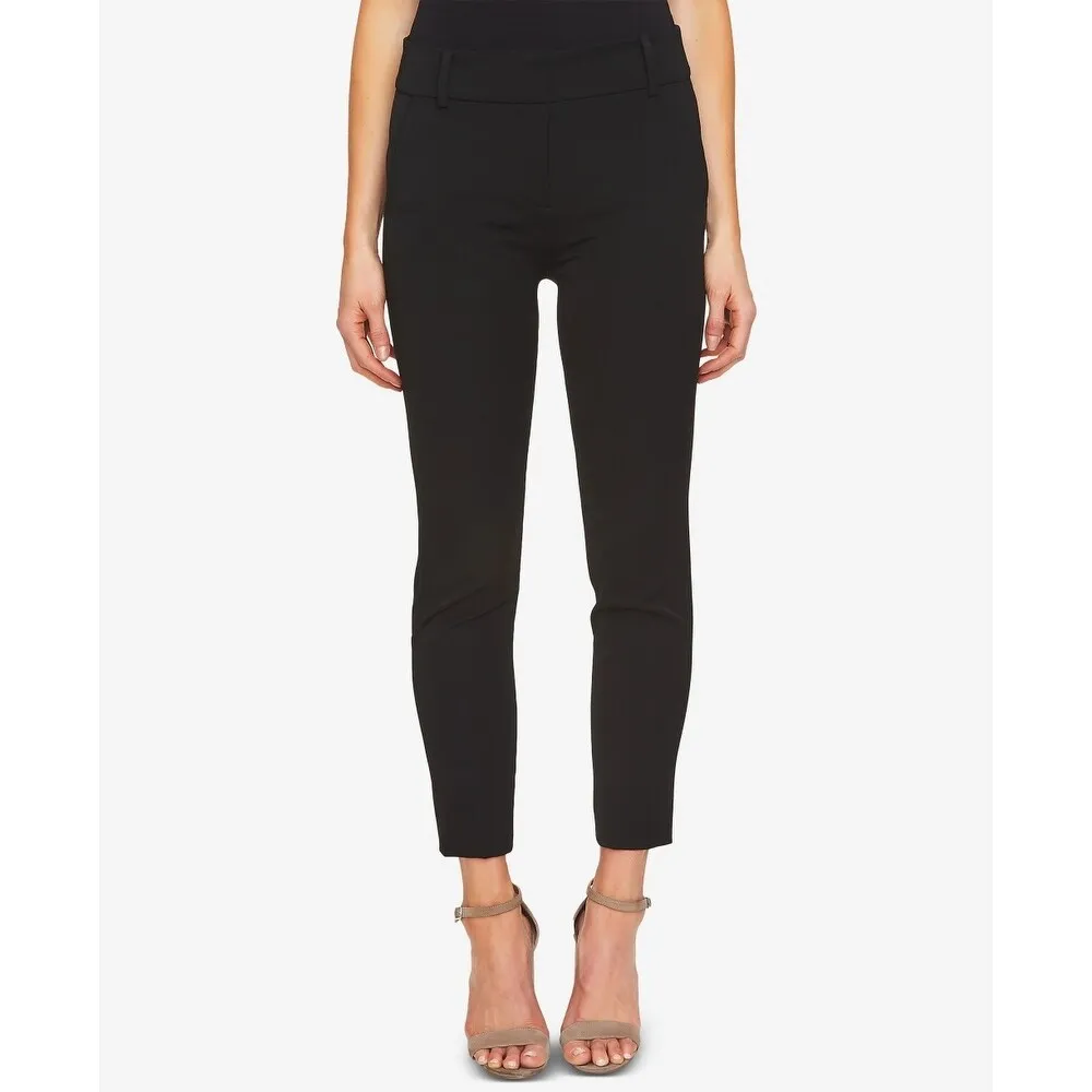 CeCe Women's Twill Straight Leg Pants Black Size 4 sold by Zulily