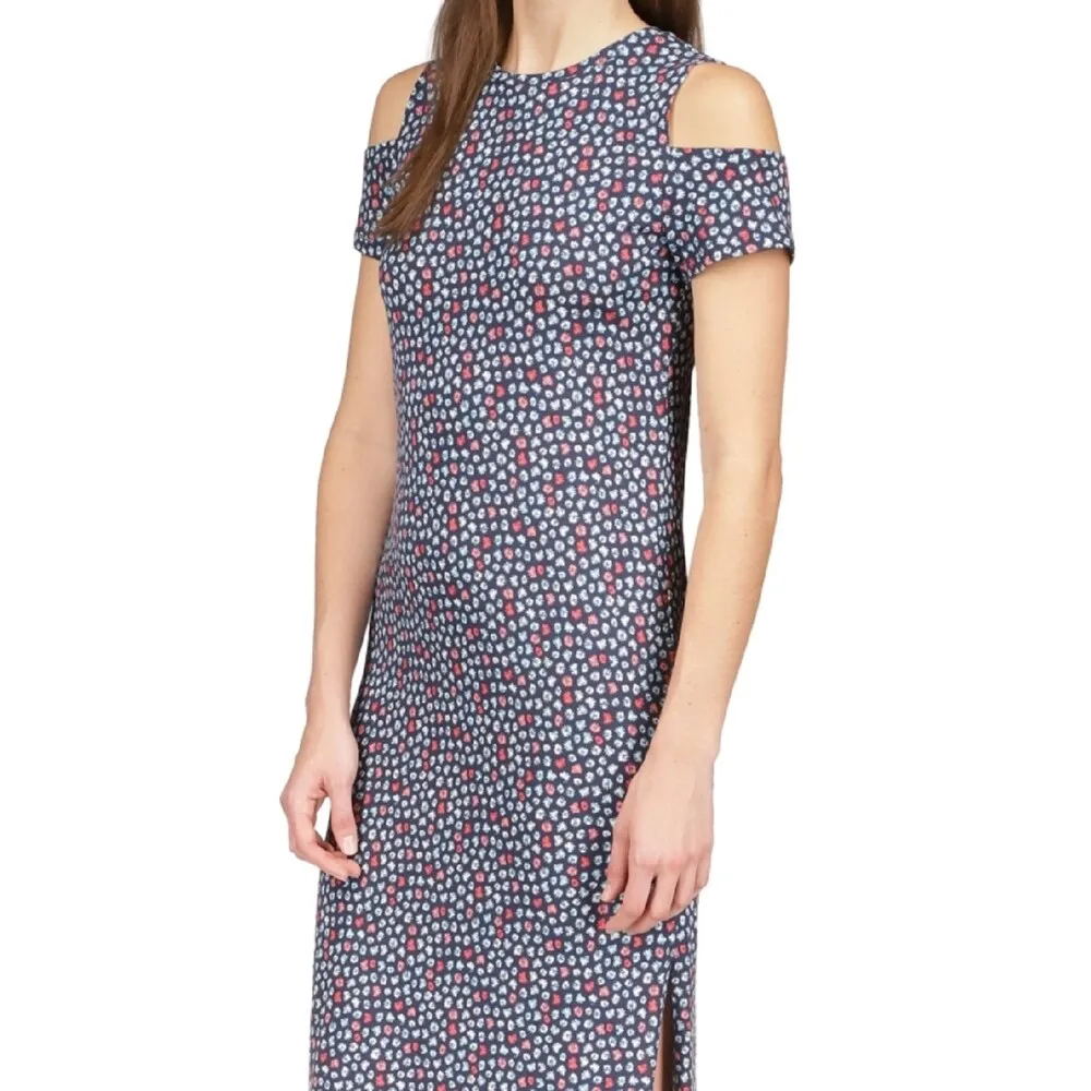 Michael Kors Women's Palm Cold Shoulder Midi Dress Blue Size Small sold by Zulily product image thumbnail 2