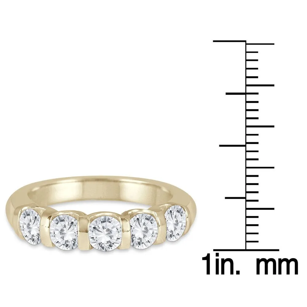 Marquee Jewels 14K Yellow Gold 1 1/2ct TDW 5-Stone Diamond Band (J-K, I2-I3) sold by Zulily product image thumbnail 3