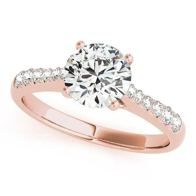 Auriya Classic 1 1/2ct Moissanite and Diamond Engagement Ring 1/5ctw 14K Gold sold by Zulily