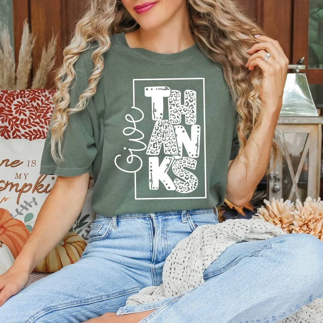 Give Thanks Square Garment Dyed Tee sold by Zulily product image thumbnail 3