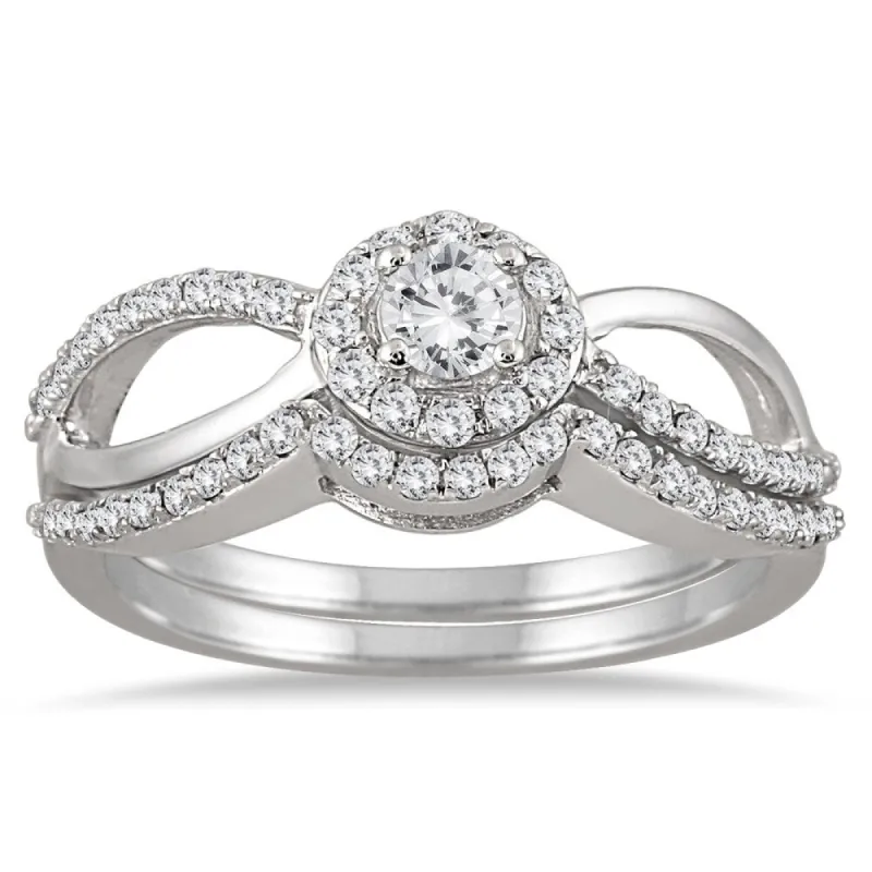 Marquee Jewels 1/2 Carat TW Diamond Open Infinity Bridal Set in 10K White Gold sold by Zulily