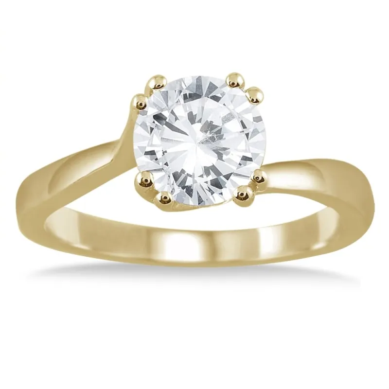 AGS Certified 1 Carat Diamond Solitaire Engagement Ring in 14K Yellow Gold (J-K Color, I2-I3 Clarity) sold by Zulily