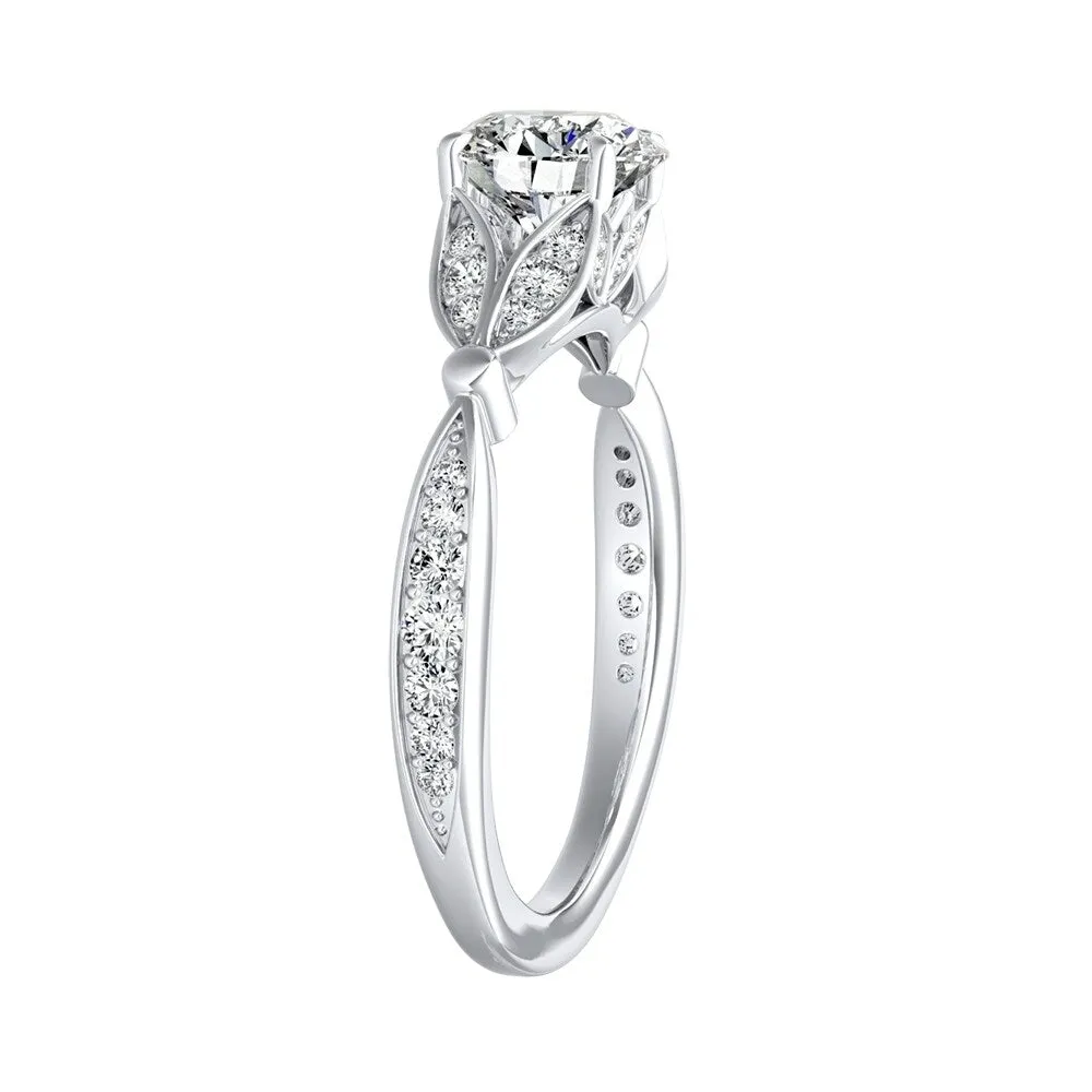 Auriya 14k Gold Floral 2 1/2ct Round Moissanite and 1/4ctw Diamond Engagement Ring sold by Zulily product image thumbnail 4