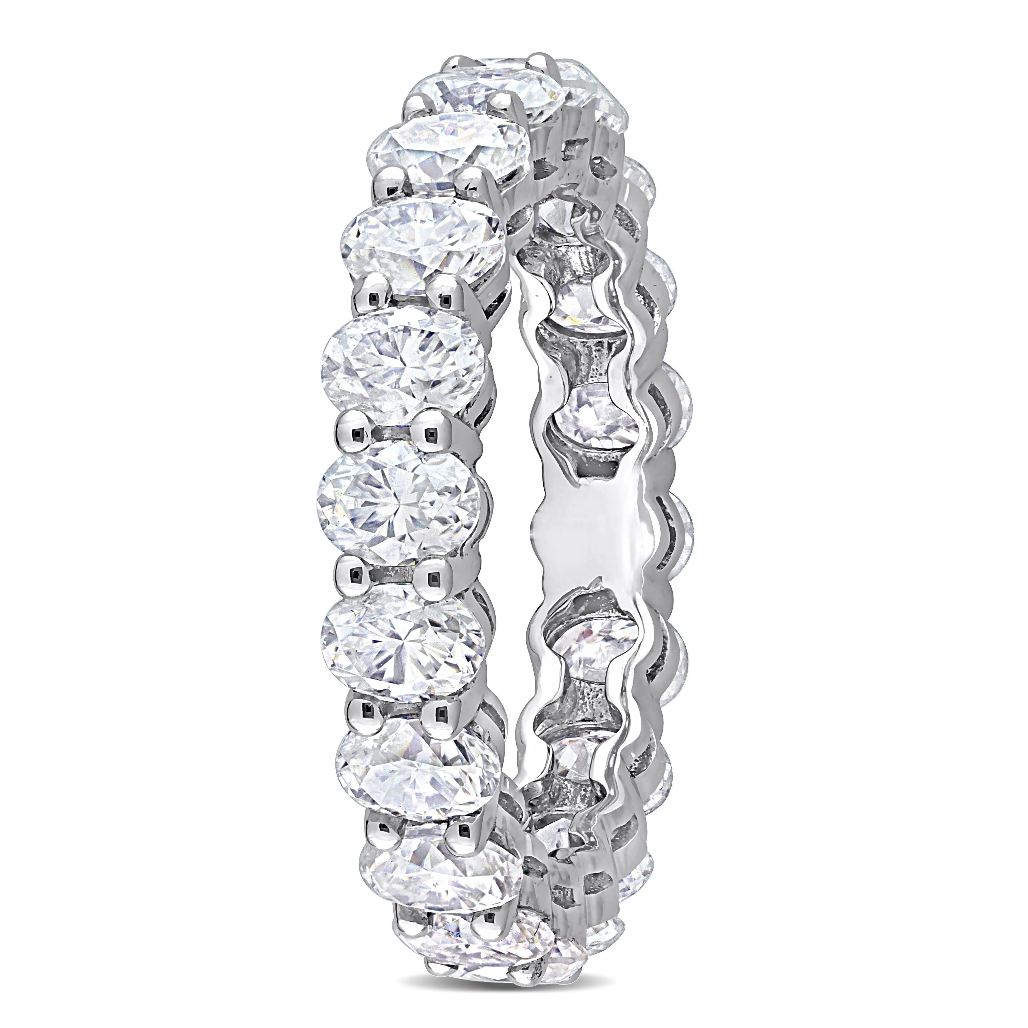 Miadora 4ct DEW Oval Created Moissanite Eternity Ring in 14k White Gold sold by Zulily product image thumbnail 2