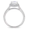 Miadora 2ct DEW Oval-cut Moissanite and 1/4ct TDW Diamond Halo Engagement Ring in 14k White Gold sold by Zulily