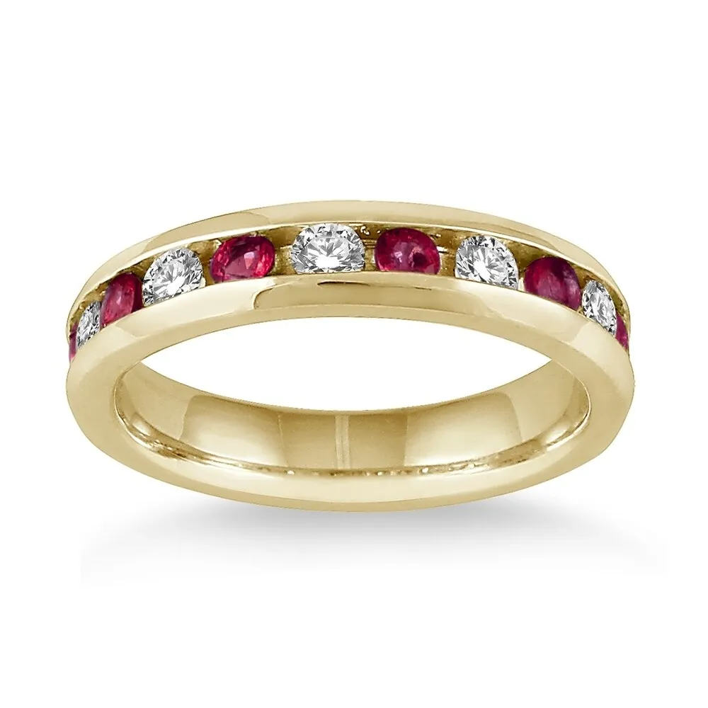 3/4 Carat Ruby and Diamond Band in 14k Yellow Gold sold by Zulily