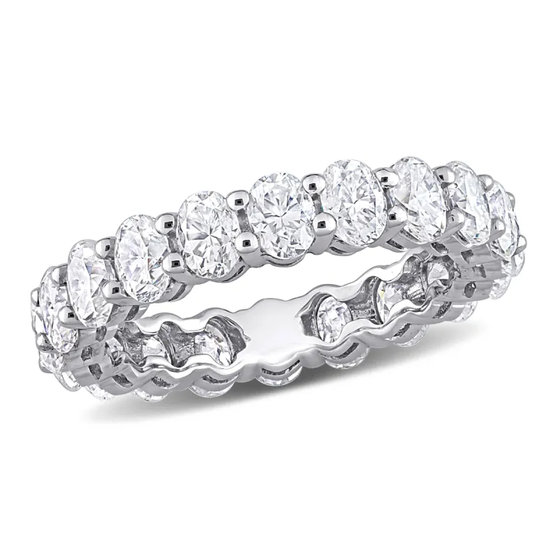 Miadora 4ct DEW Oval Created Moissanite Eternity Ring in 14k White Gold sold by Zulily