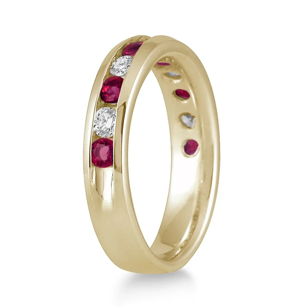 3/4 Carat Ruby and Diamond Band in 14k Yellow Gold sold by Zulily product image thumbnail 2