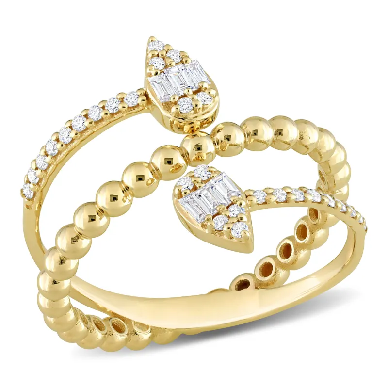 Miadora 1/4ct TDW Parallel Baguette-Cut Diamond Coil Ring in 14k Yellow Gold sold by Zulily
