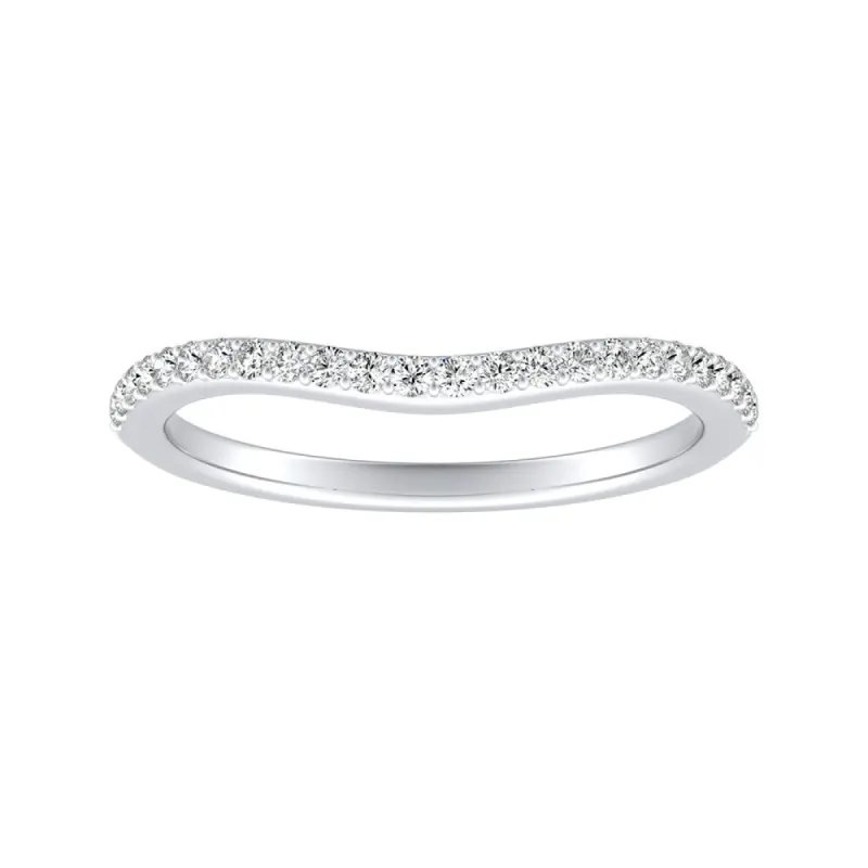 Auriya 1/8ctw Curved Diamond Wedding Band 14k Gold sold by Zulily
