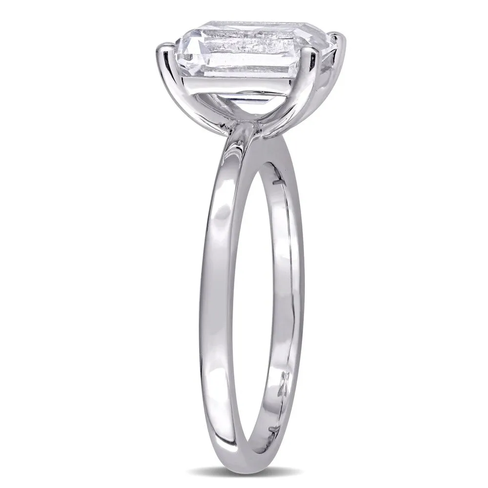 Miadora 10k White Gold Emerald-cut Created White Sapphire Solitaire Engagement Ring sold by Zulily product image thumbnail 3