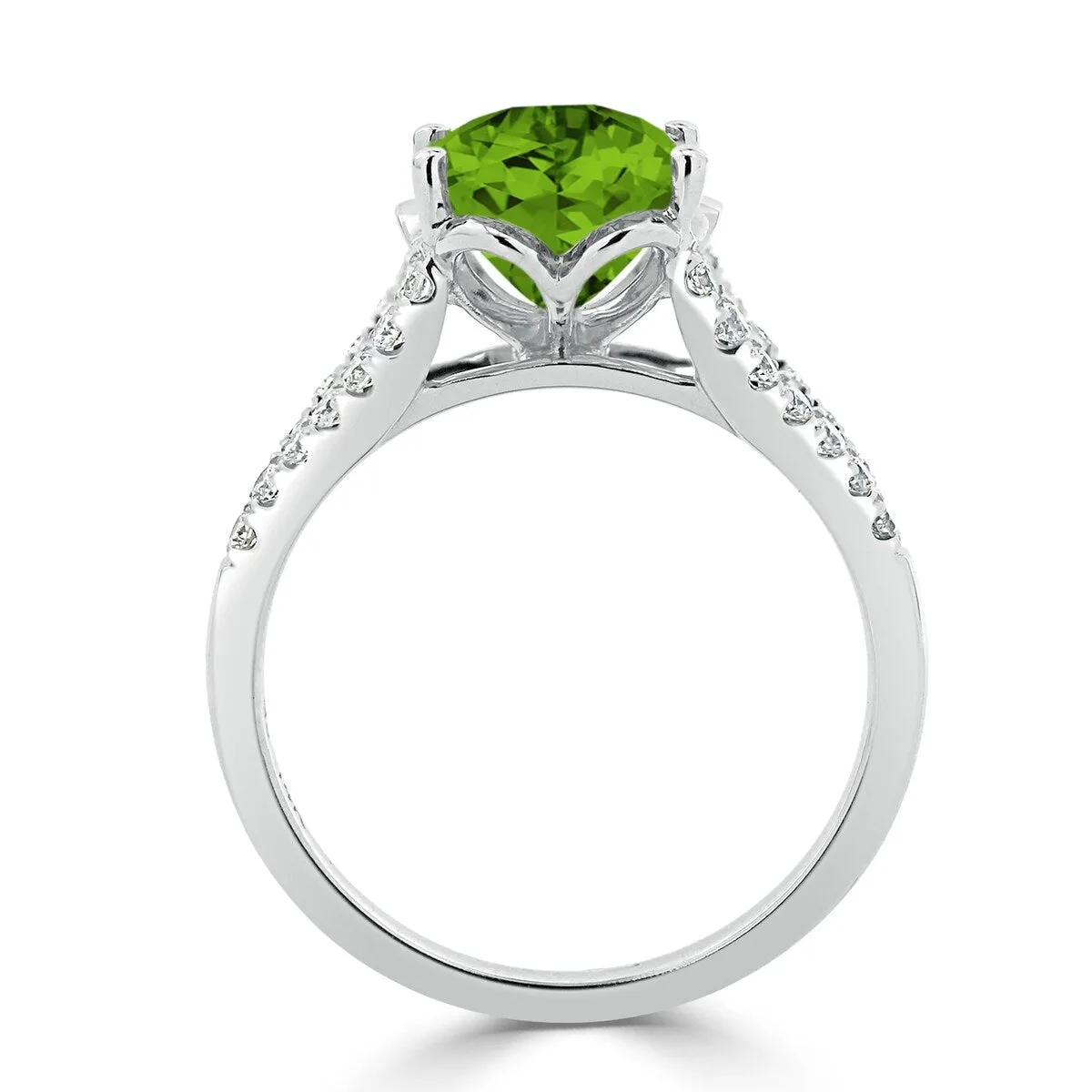 Auriya 3 1/3ct Fancy Oval Peridot and Diamond Engagement Ring 1/3cttw 14k Gold sold by Zulily product image thumbnail 5