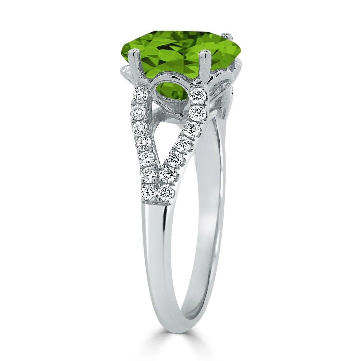 Auriya 3 1/3ct Fancy Oval Peridot and Diamond Engagement Ring 1/3cttw 14k Gold sold by Zulily product image thumbnail 4