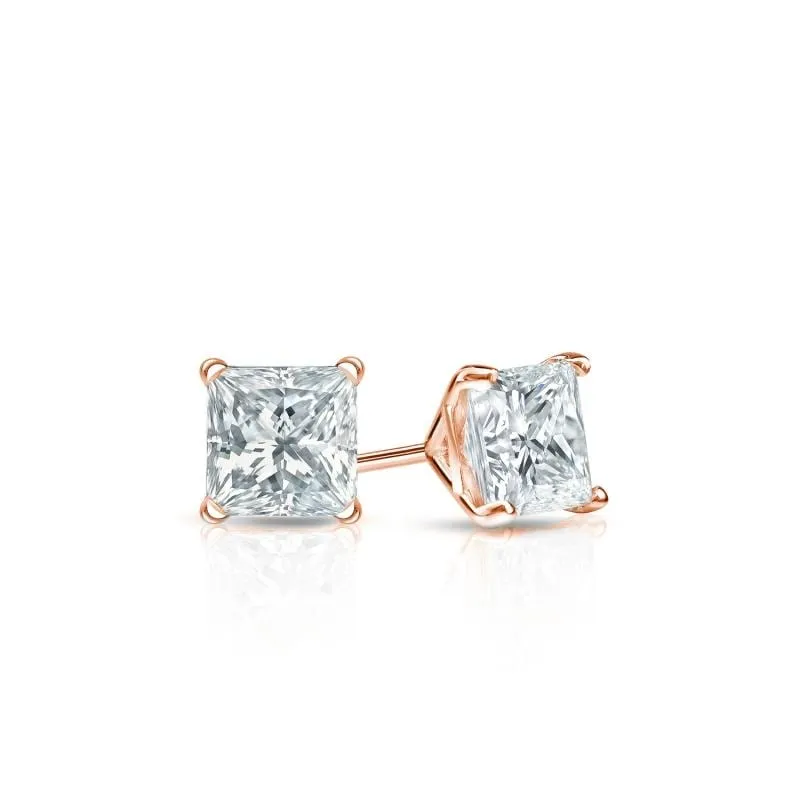 Auriya 14-karat Gold Lab Grown 0.30 carat TDW Princess Diamond Stud Earrings 4-Prong Martini Screw-back sold by Zulily product image thumbnail 5