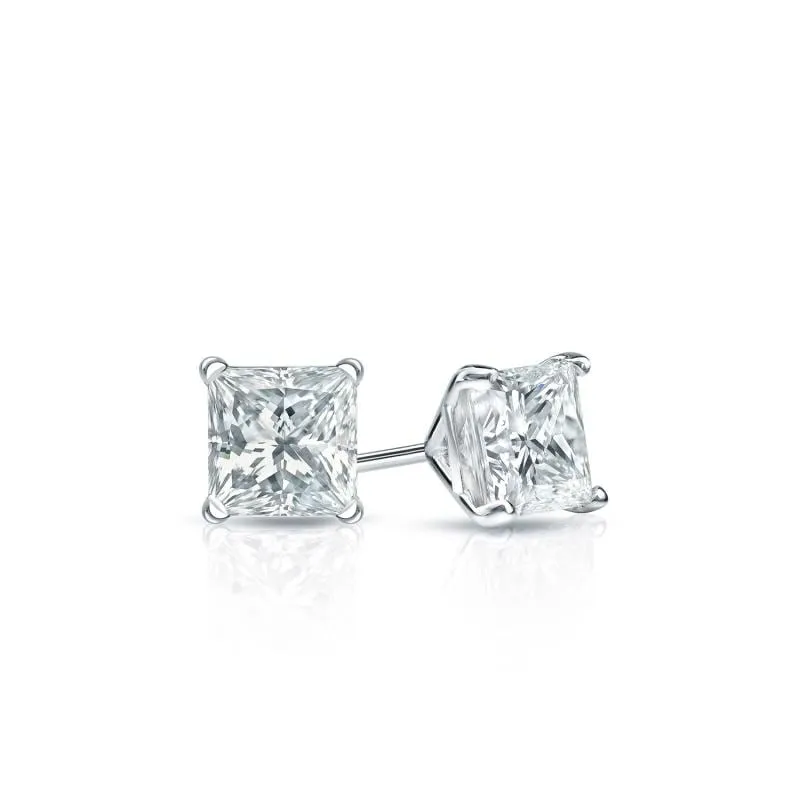 Auriya 14-karat Gold Lab Grown 0.30 carat TDW Princess Diamond Stud Earrings 4-Prong Martini Screw-back sold by Zulily