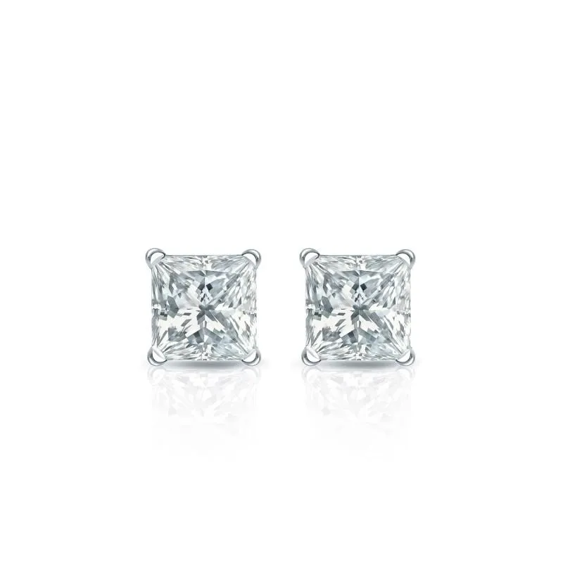 Auriya 14-karat Gold Lab Grown 0.30 carat TDW Princess Diamond Stud Earrings 4-Prong Martini Screw-back sold by Zulily product image thumbnail 2