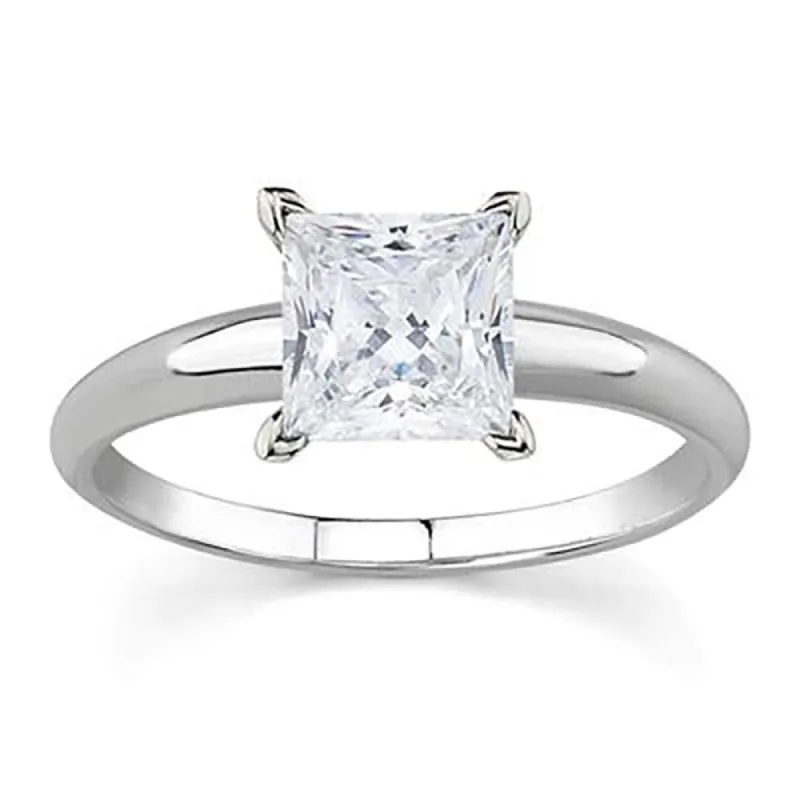 AGS Certified 3/4 Carat Princess Diamond Solitaire Ring in 14K White Gold (J-K Color, I2-I3 Clarity) sold by Zulily