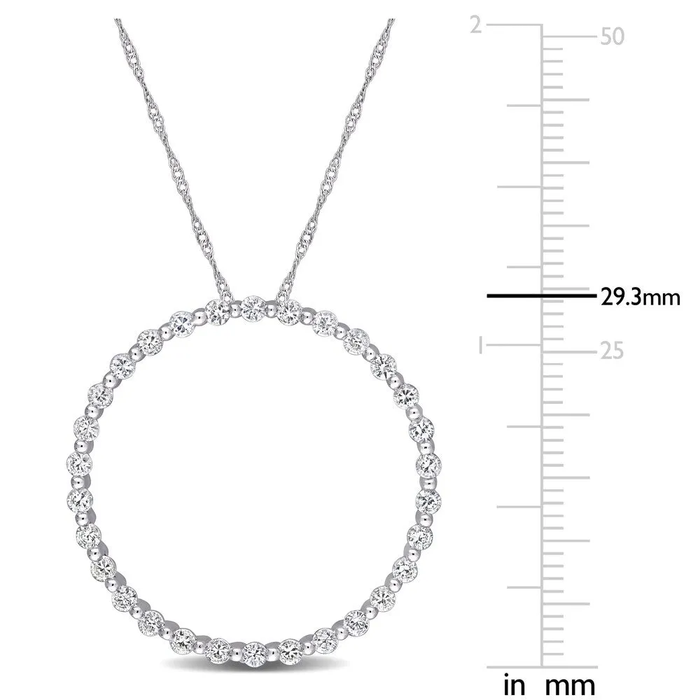 Miadora 10k White Gold White Sapphire Circle of Life Bead Necklace sold by Zulily product image thumbnail 2