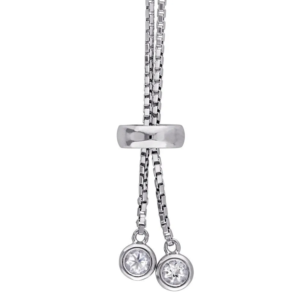 Miadora Sterling Silver White Topaz Adjustable Slider Bracelet sold by Zulily product image thumbnail 2