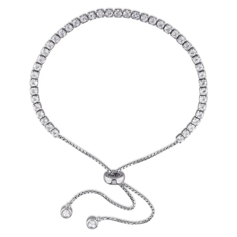 Miadora Sterling Silver White Topaz Adjustable Slider Bracelet sold by Zulily