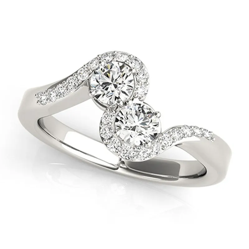 Auriya Round 2-Stone Diamond Ring 1ct TDW 14k White Gold sold by Zulily