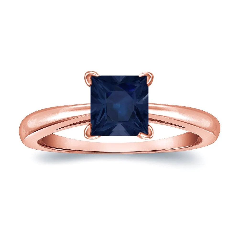 Auriya 14k Gold Princess-cut Sapphire Solitaire Engagement Ring 1ct TGW sold by Zulily product image thumbnail 3