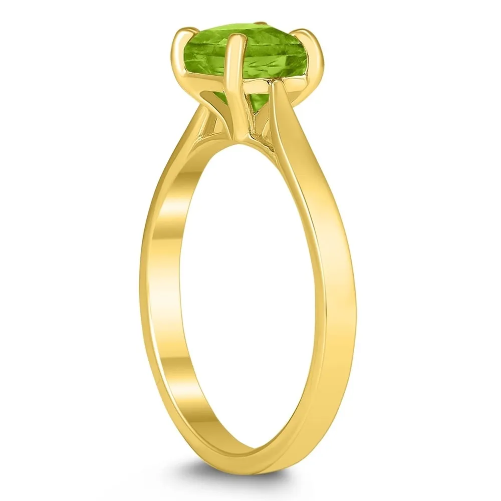 Square Princess Cut 6MM Peridot Solitaire Ring in 10K Yellow Gold sold by Zulily product image thumbnail 2