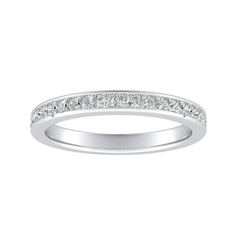 Auriya 14k Gold Princess-cut Moissanite Wedding Band 5/8ctw made by Zulily