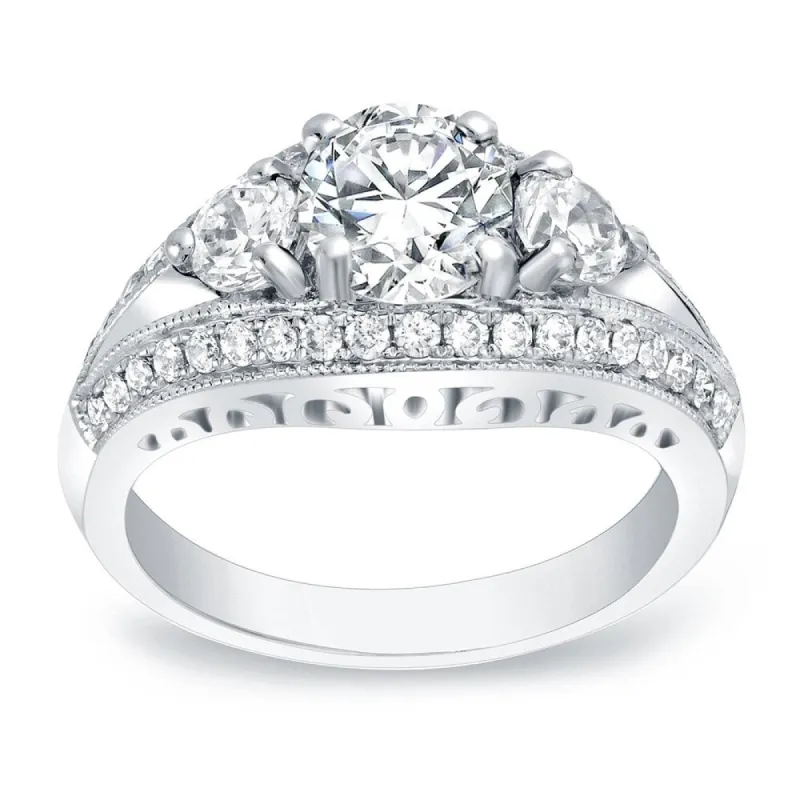 Auriya Unique 2 1/5ctw 3-Stone Diamond Engagement Ring 14K Gold Certified sold by Zulily