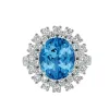 Auriya 4 3/4ct Fancy Oval Swiss Blue Topaz Halo Diamond Engagement Ring 1 3/8ctw 18K Gold sold by Zulily