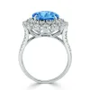 Auriya 4 3/4ct Fancy Oval Swiss Blue Topaz Halo Diamond Engagement Ring 1 3/8ctw 18K Gold sold by Zulily